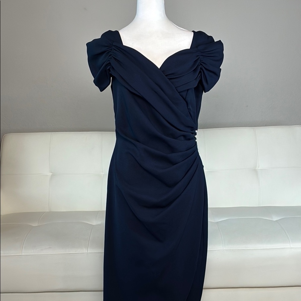 Vintage Elegant Navy Blue Women's Union Made Dress